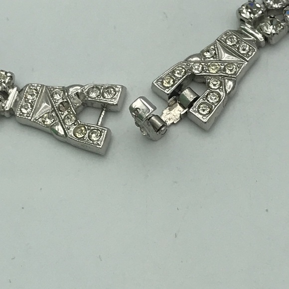 Art Deco Sterling Silver “Phyllis” Rhinestone Necklace - Picture 6 of 7